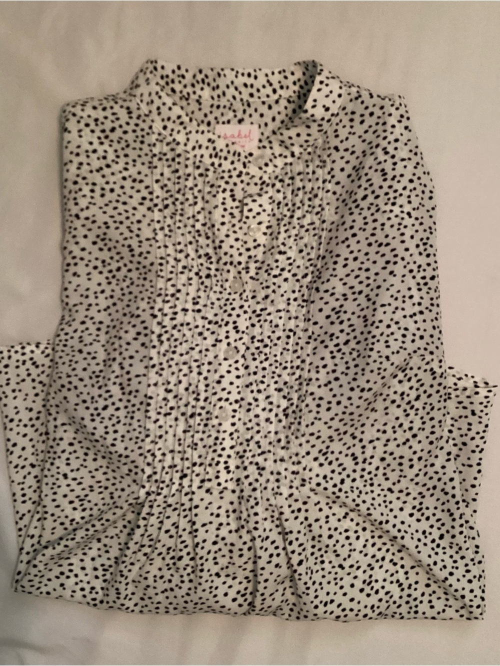 Isabel Ladies Maternity Black/White Dot Pullover Polyester Pregnancy Top Size M